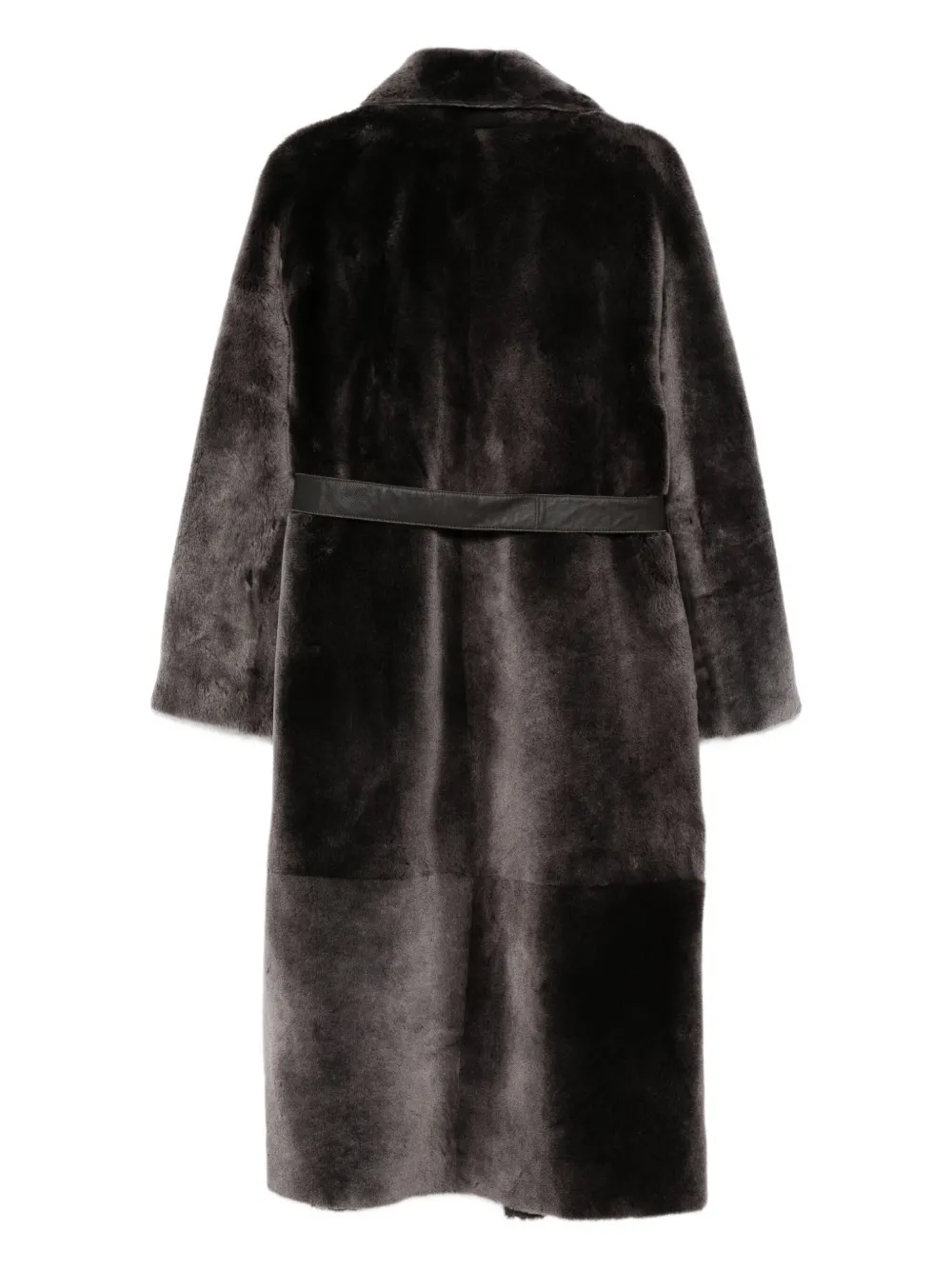 Manzoni 24 sheepskin belted coat - Grijs