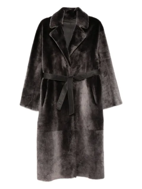 Manzoni 24 sheepskin belted coat
