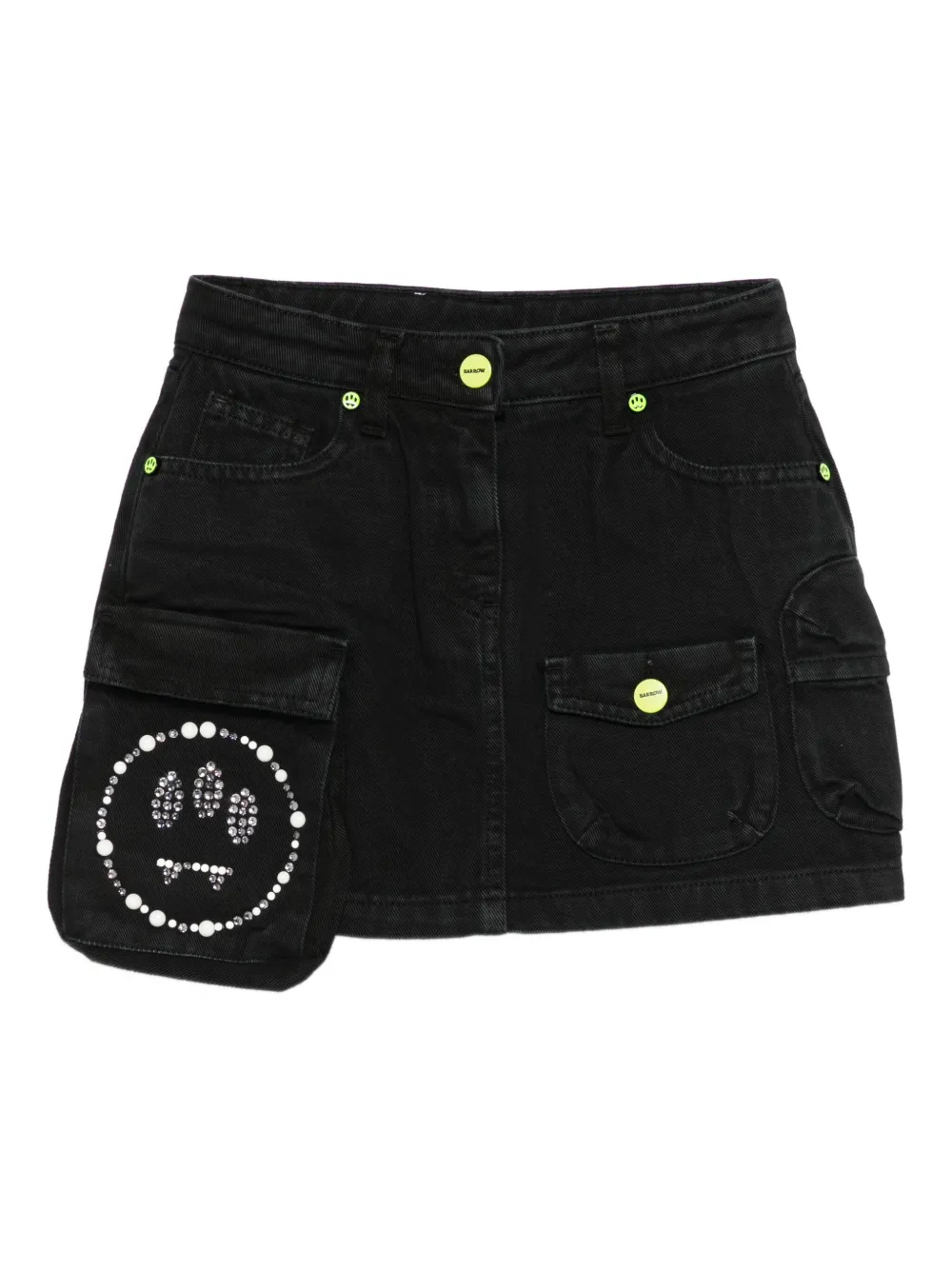Barrow kids rhinestone-embellished cargo skirt Zwart