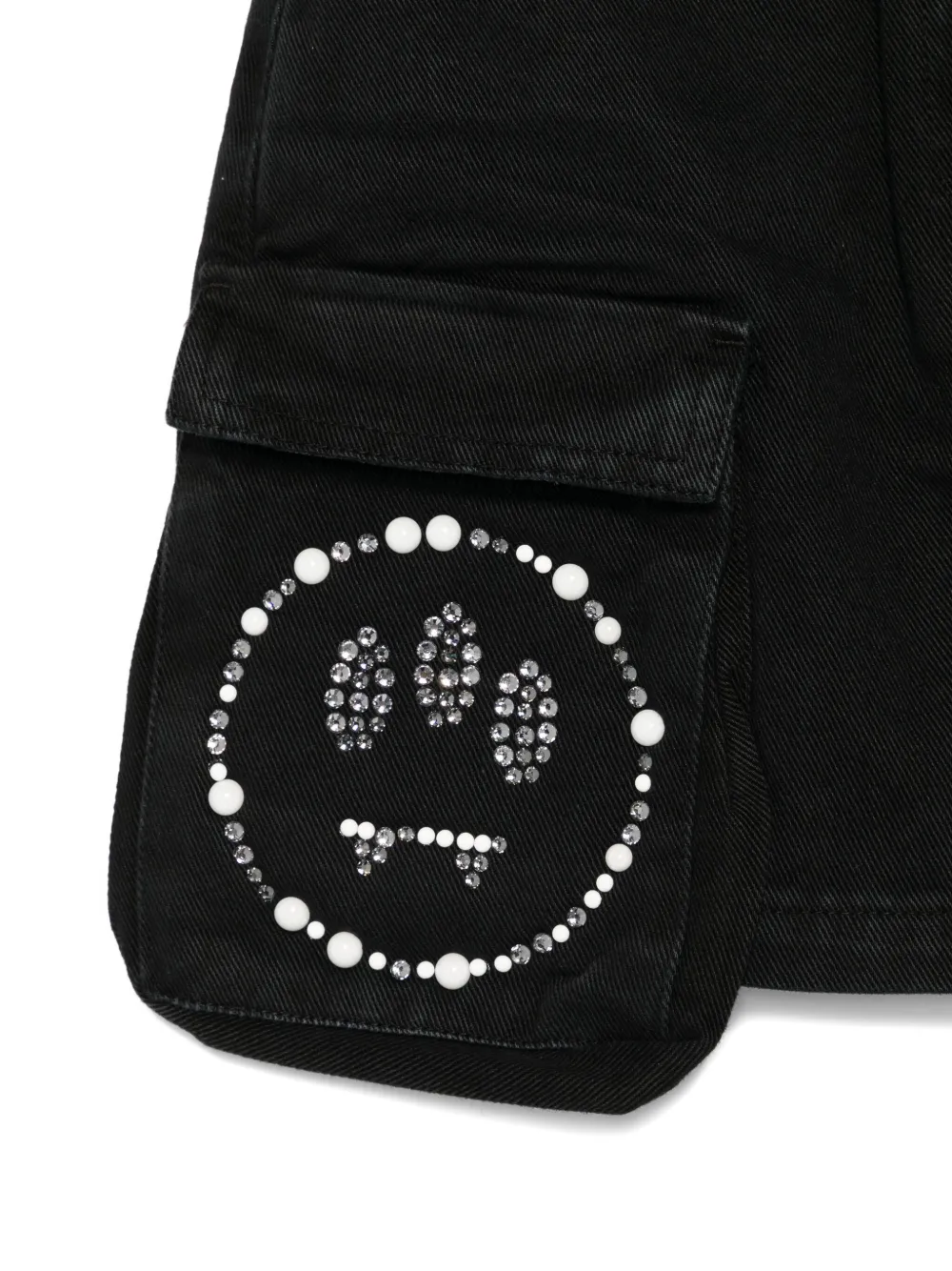 Barrow kids rhinestone-embellished cargo skirt Zwart