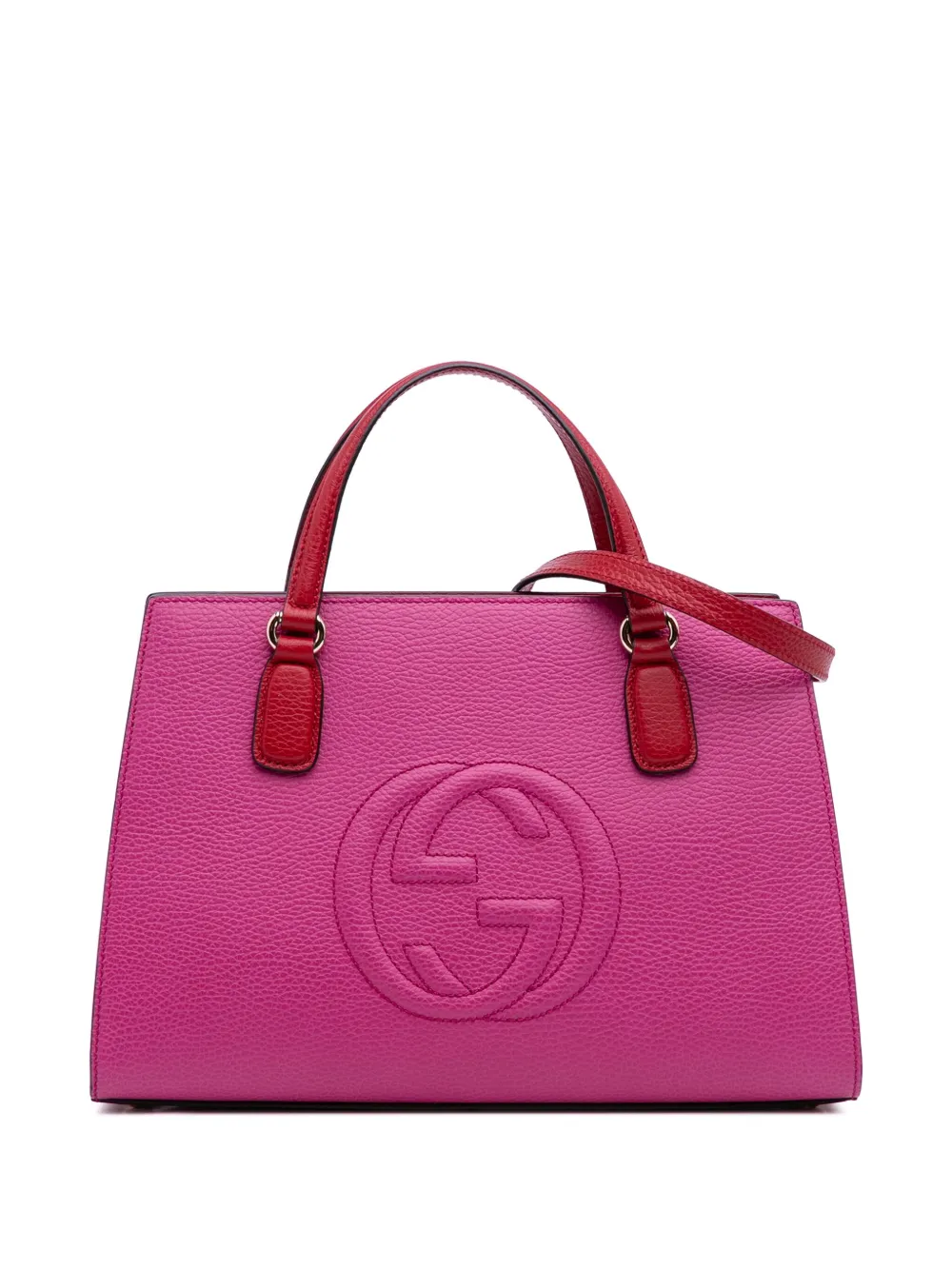 Pre-owned Gucci 2016-2025 Medium Leather Soho Satchel In Pink