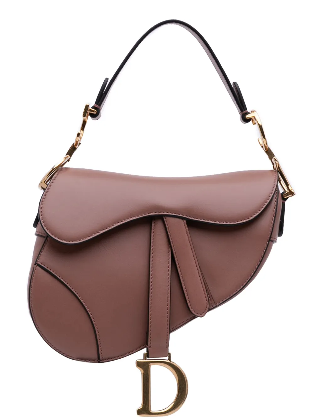 Pre-owned Dior 2018 Mini Leather Saddle Bag Satchel In Pink