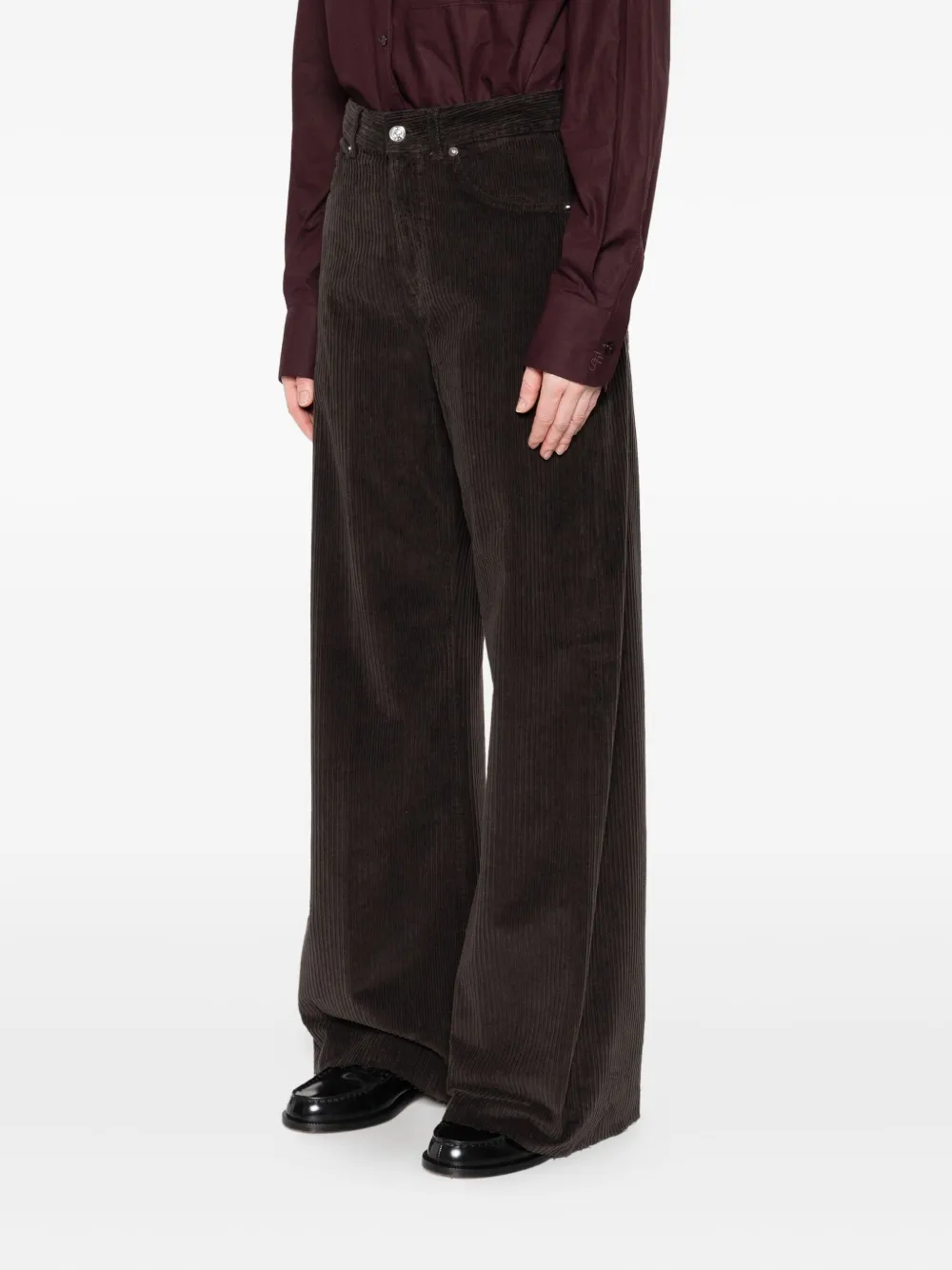 Nine In The Morning Ribfluwelen broek Bruin