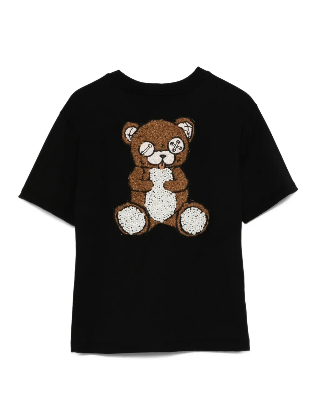 Barrow kids Katoenen T-shirt met teddybeer Zwart