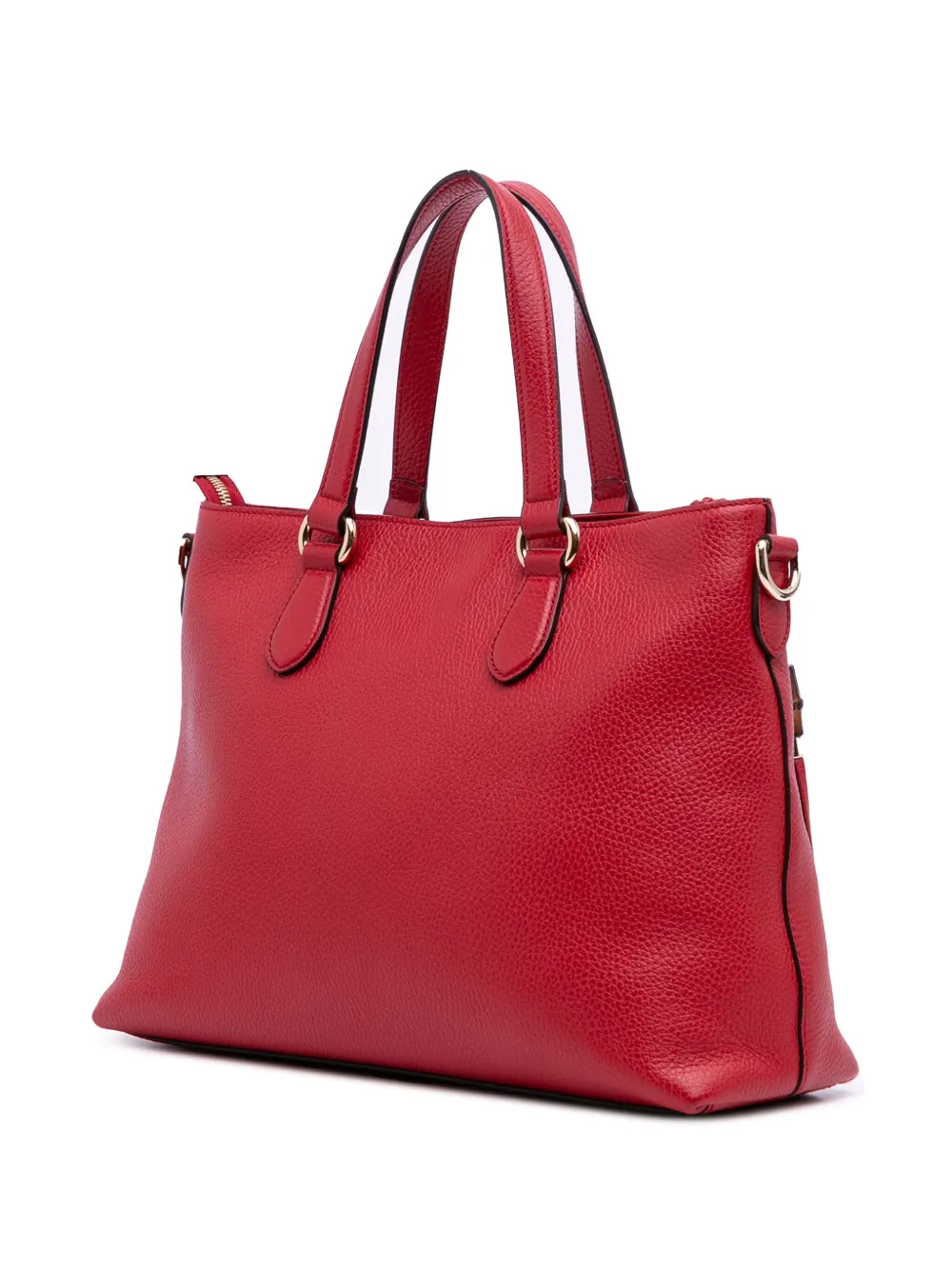 Pre-owned Gucci 2016-2025 Leather Bamboo Tassel Satchel In Red