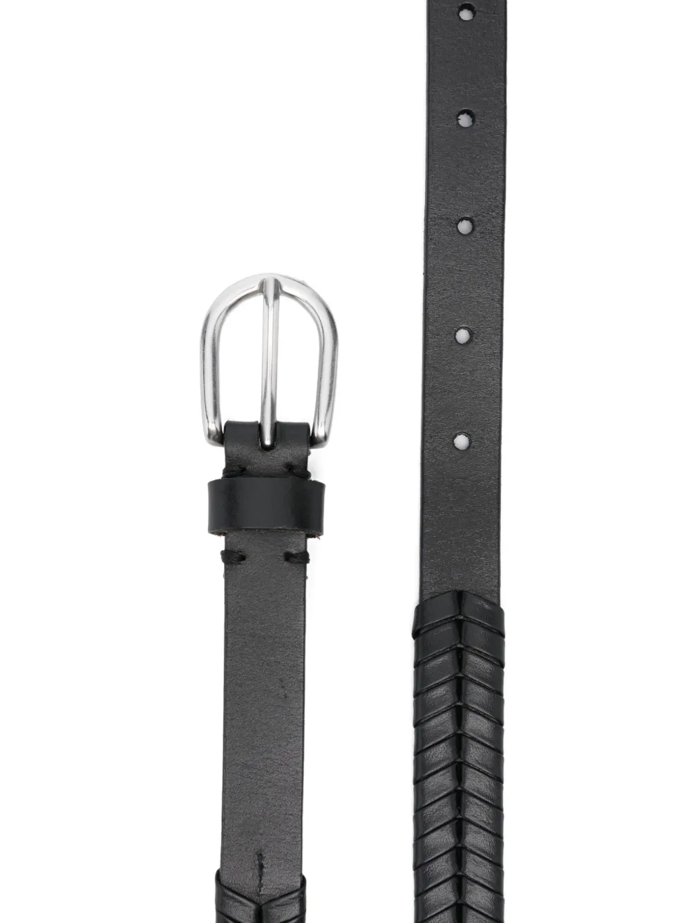 Marc O'Polo braided leather belt - Zwart