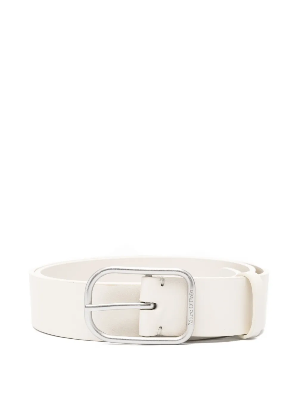 rectangular-buckle leather belt