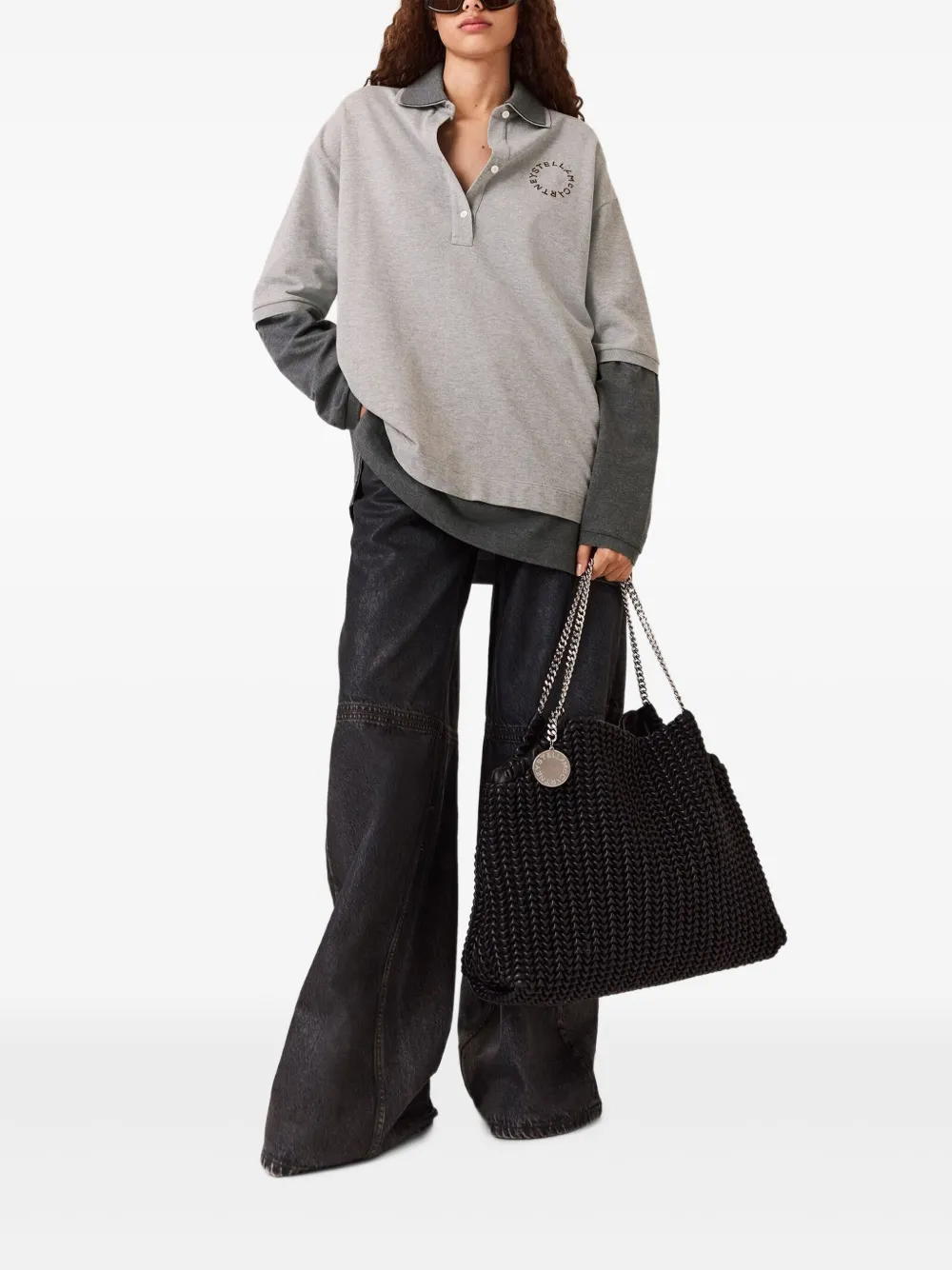 Stella McCartney long-sleeve polo top - Grijs