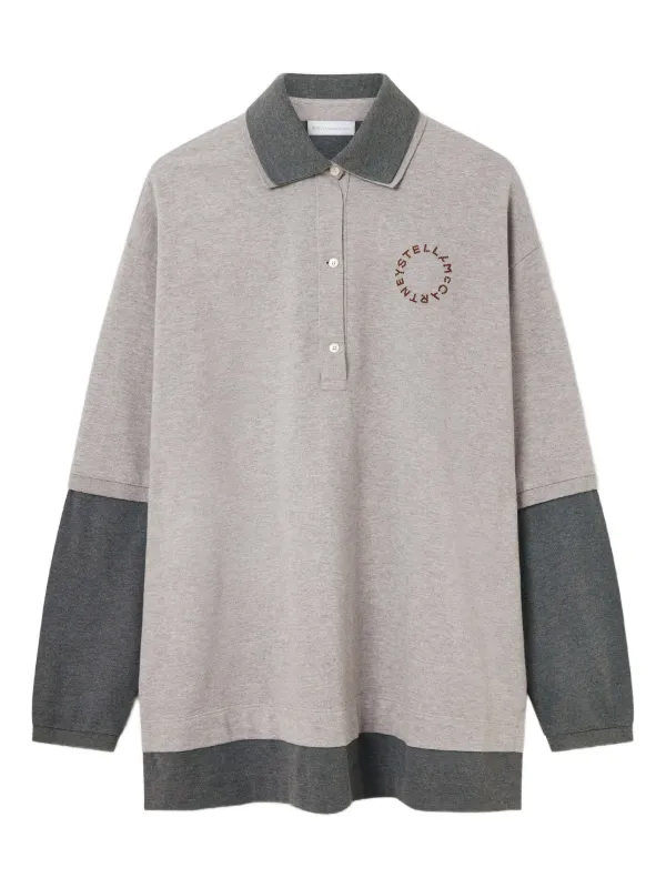 Stella McCartney Long-sleeve Polo Top in Grey