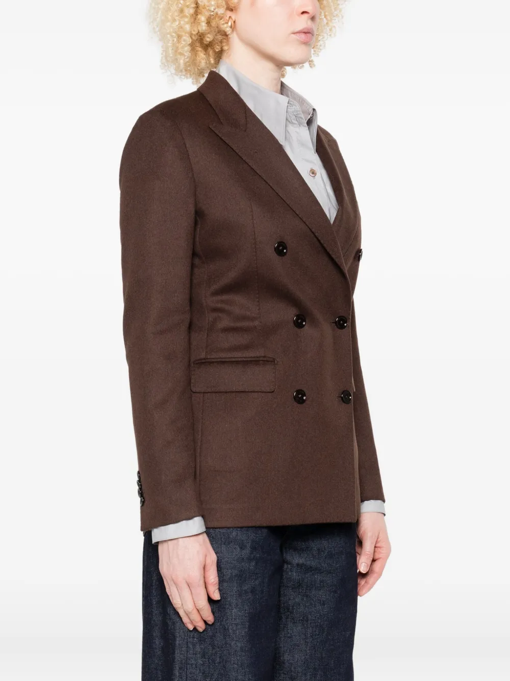 Tagliatore Blazer met dubbele rij knopen en lange mouwen Bruin