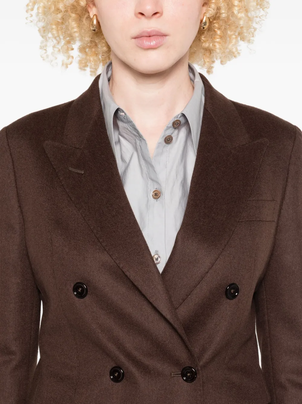 Tagliatore Blazer met dubbele rij knopen en lange mouwen Bruin