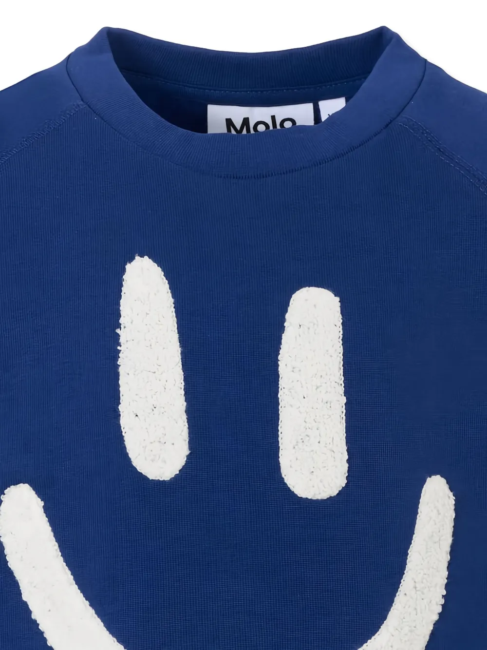Molo Katoenen sweater met smiley-print Blauw