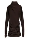 THE ANDAMANE turtleneck ruched dress - Brown