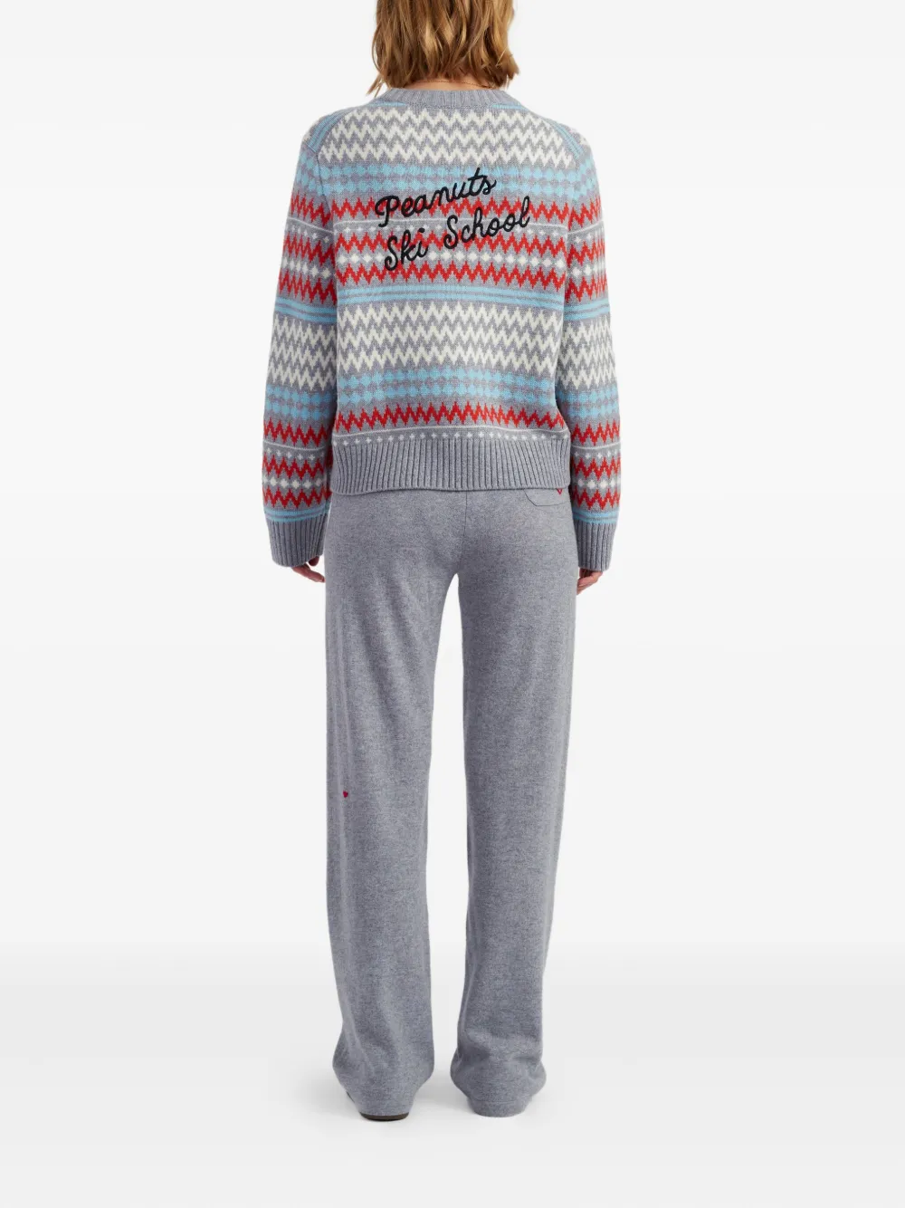 Chinti & Parker Snoopy Ski Fairisle Sweater In Gray