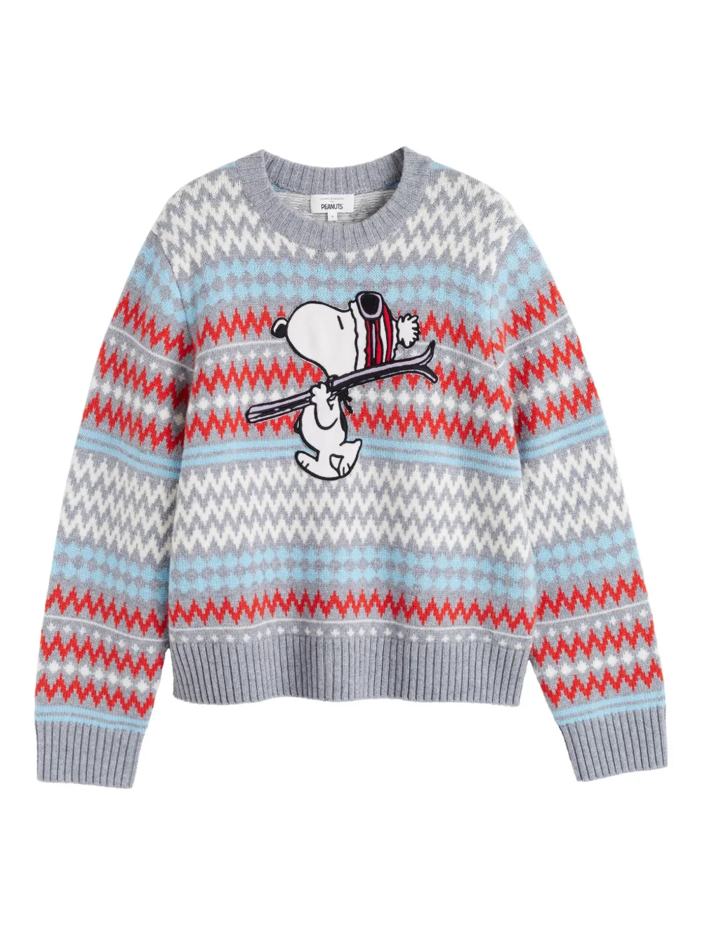 Chinti & Parker Snoopy Ski Fairisle Sweater In Gray