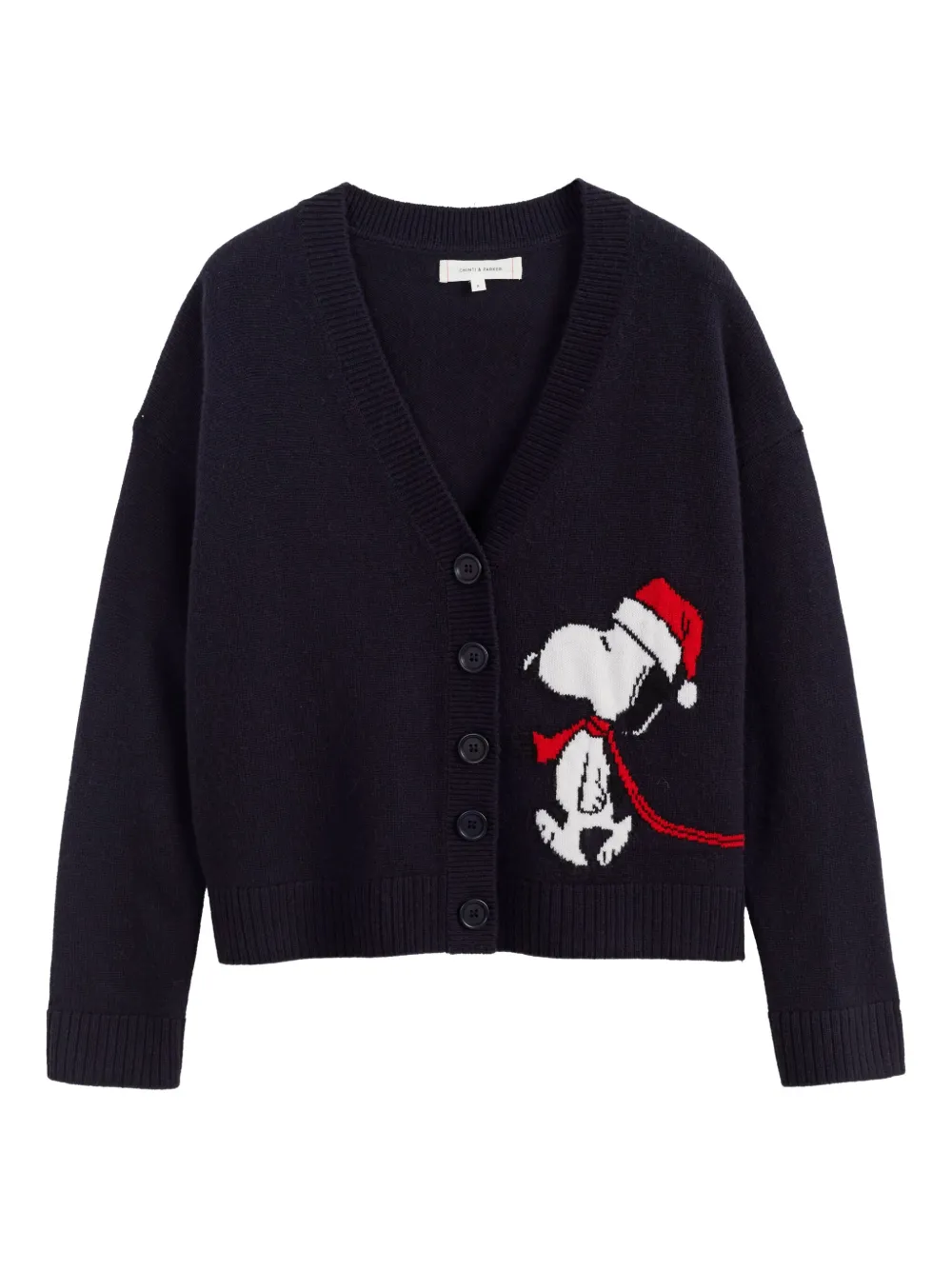 Chinti & Parker Snoopie Holiday Cardigan In Black