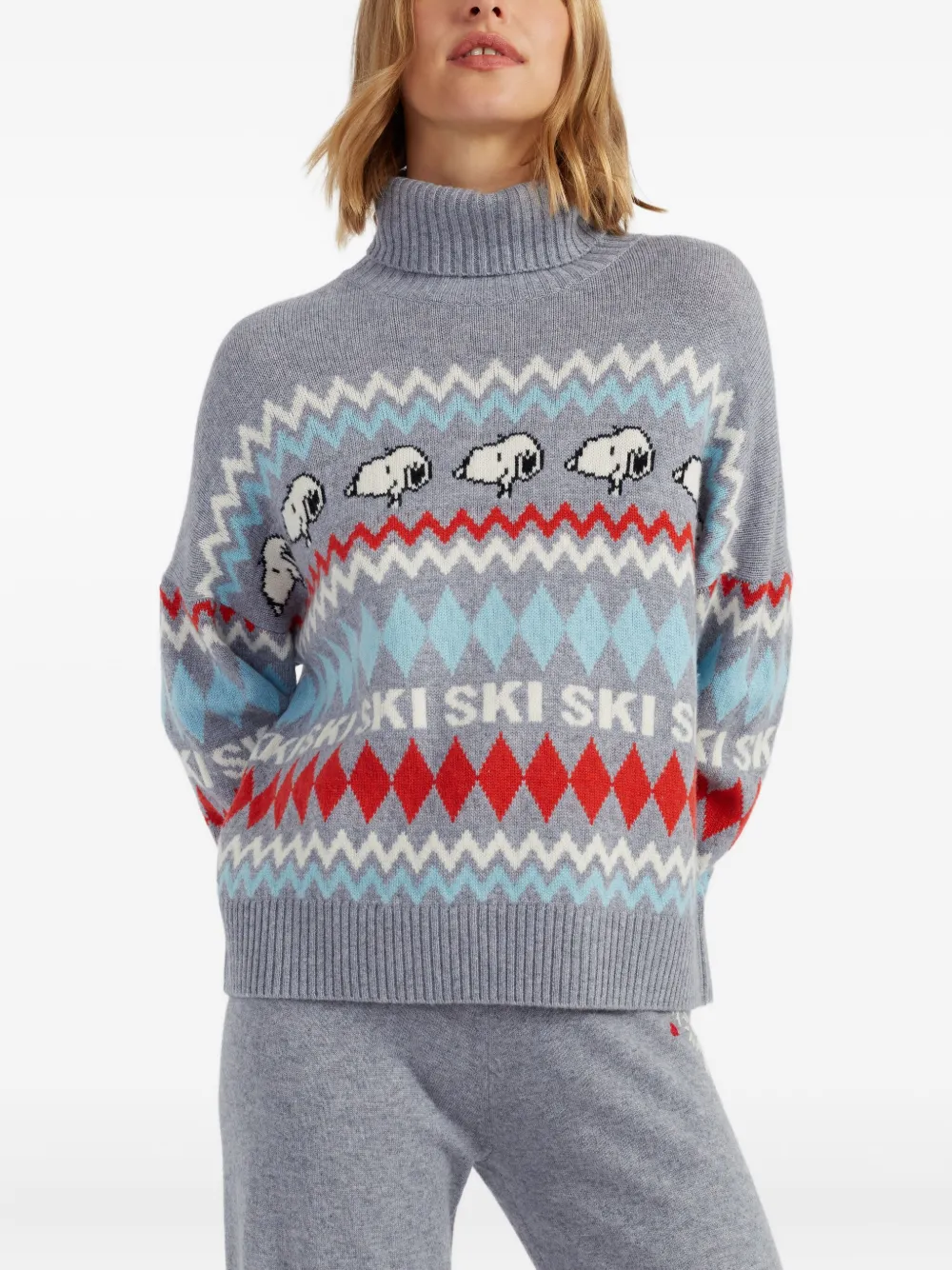 Snoopy Ski Roll Neck Sweater