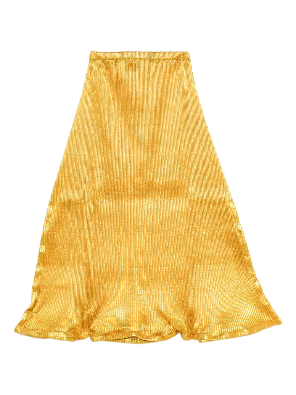 Melitta Baumeister metallic pleated midi skirt - Geel