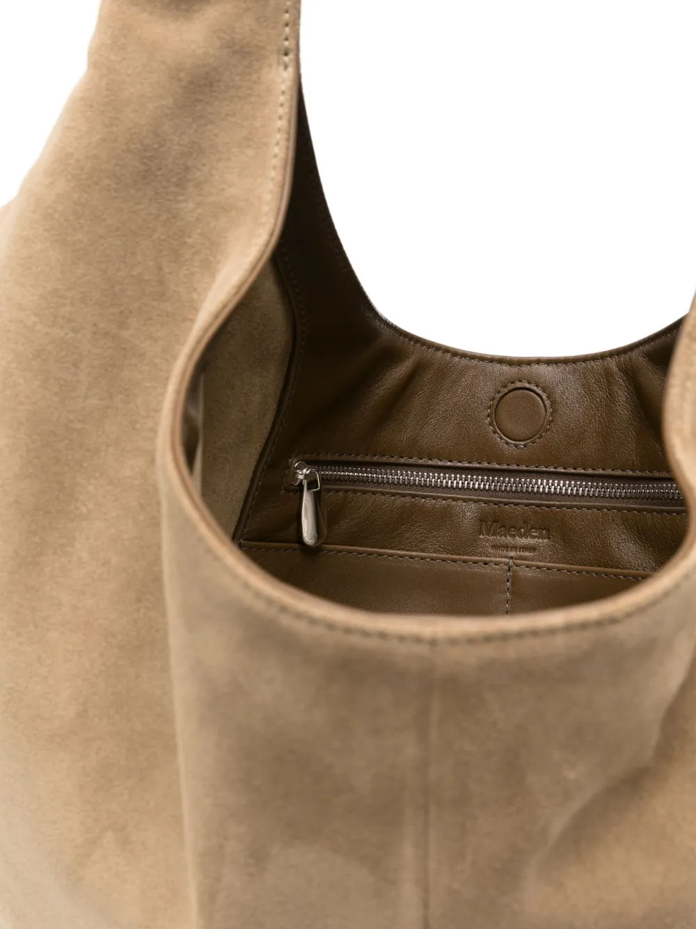 Maeden Market Tote Suede Leather Beige In Neutral