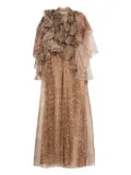 ZIMMERMANN ruffle-trimmed snake-print dress - Brown
