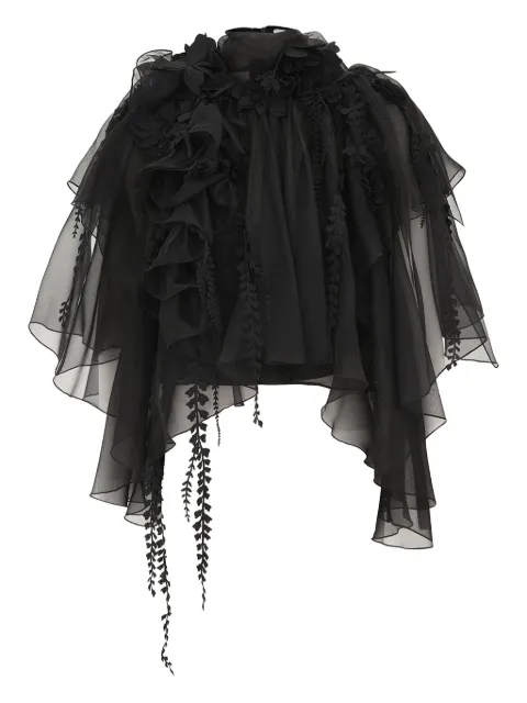 ZIMMERMANN floral-embellished ruffled blouse