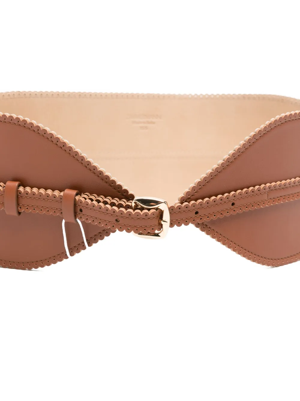 Zimmermann Scallop-edge Leather Belt In Brown