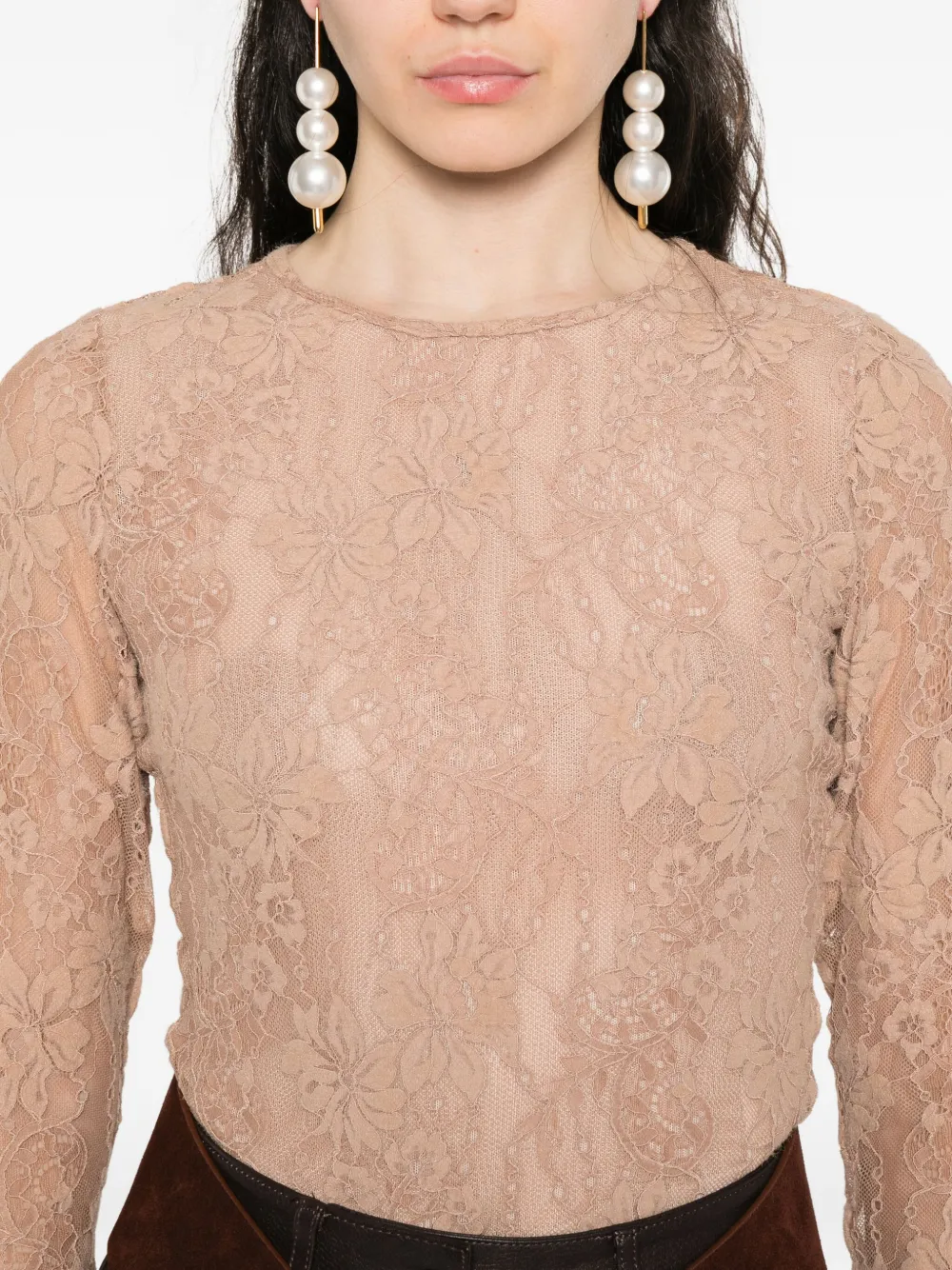 ZIMMERMANN floral-lace bodysuit Beige