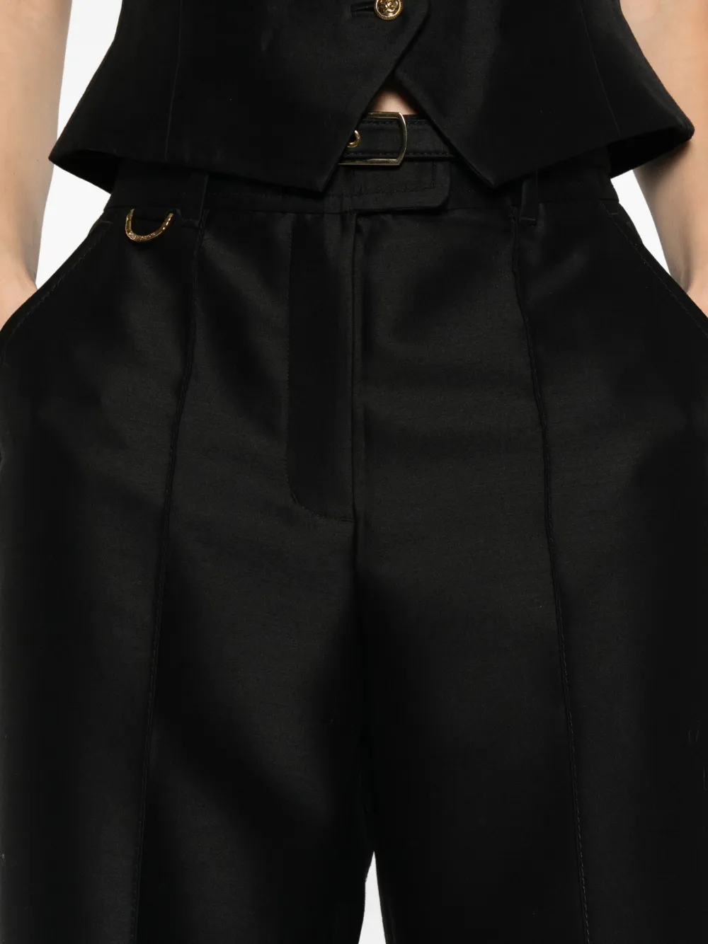 ZIMMERMANN belted flared trousers Zwart