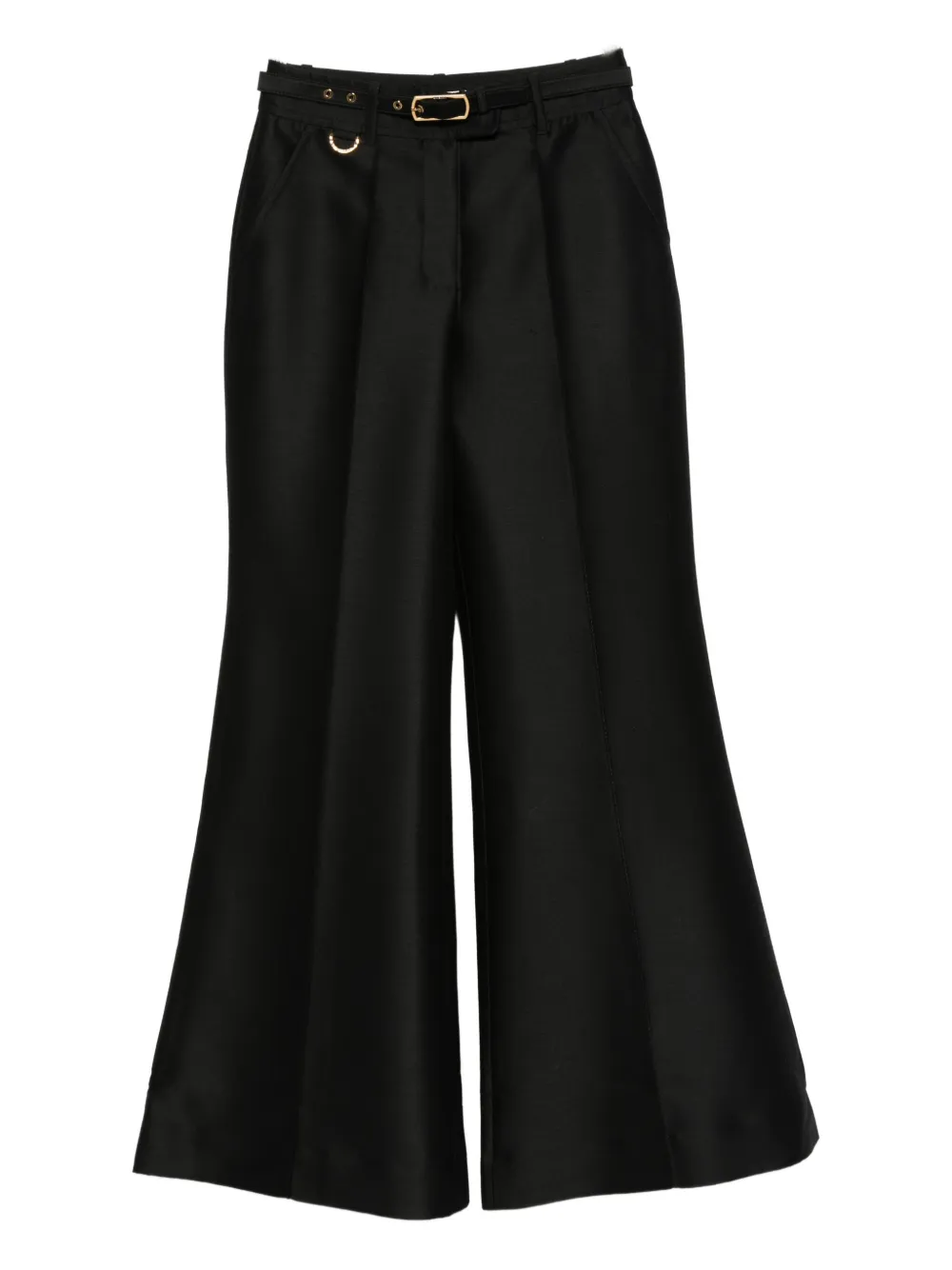 ZIMMERMANN belted flared trousers Zwart