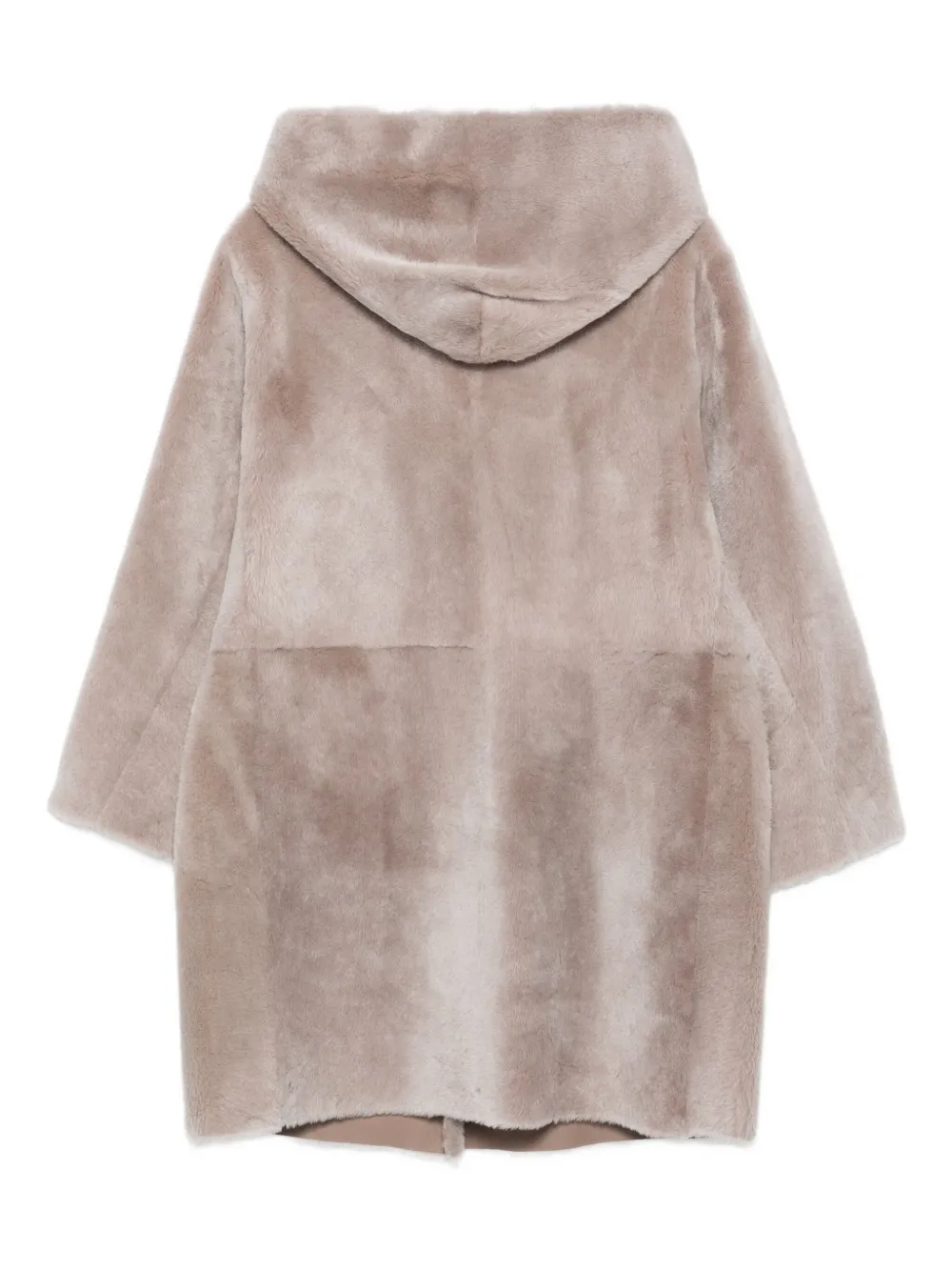 Manzoni 24 hooded lamb shearling coat - Beige