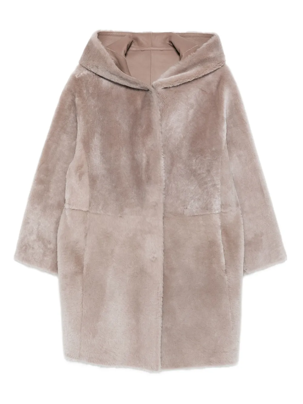 Manzoni 24 Lammy jas met capuchon Beige
