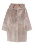 Manzoni 24 hooded lamb shearling coat - Neutrals