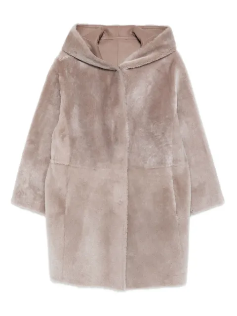 Manzoni 24 hooded lamb shearling coat