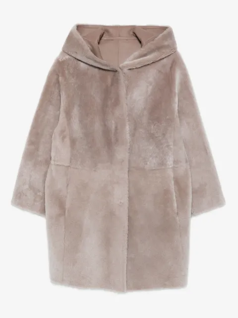 Manzoni 24 hooded lamb shearling coat