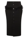 Alexander McQueen button-front ruffled skirt - Black