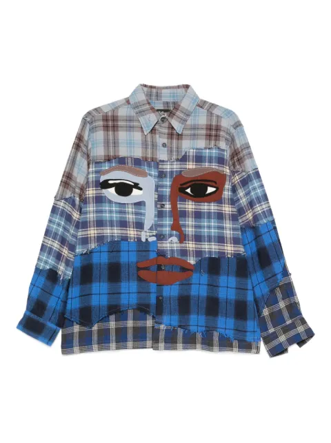 KidSuper face-appliqué patchwork shirt