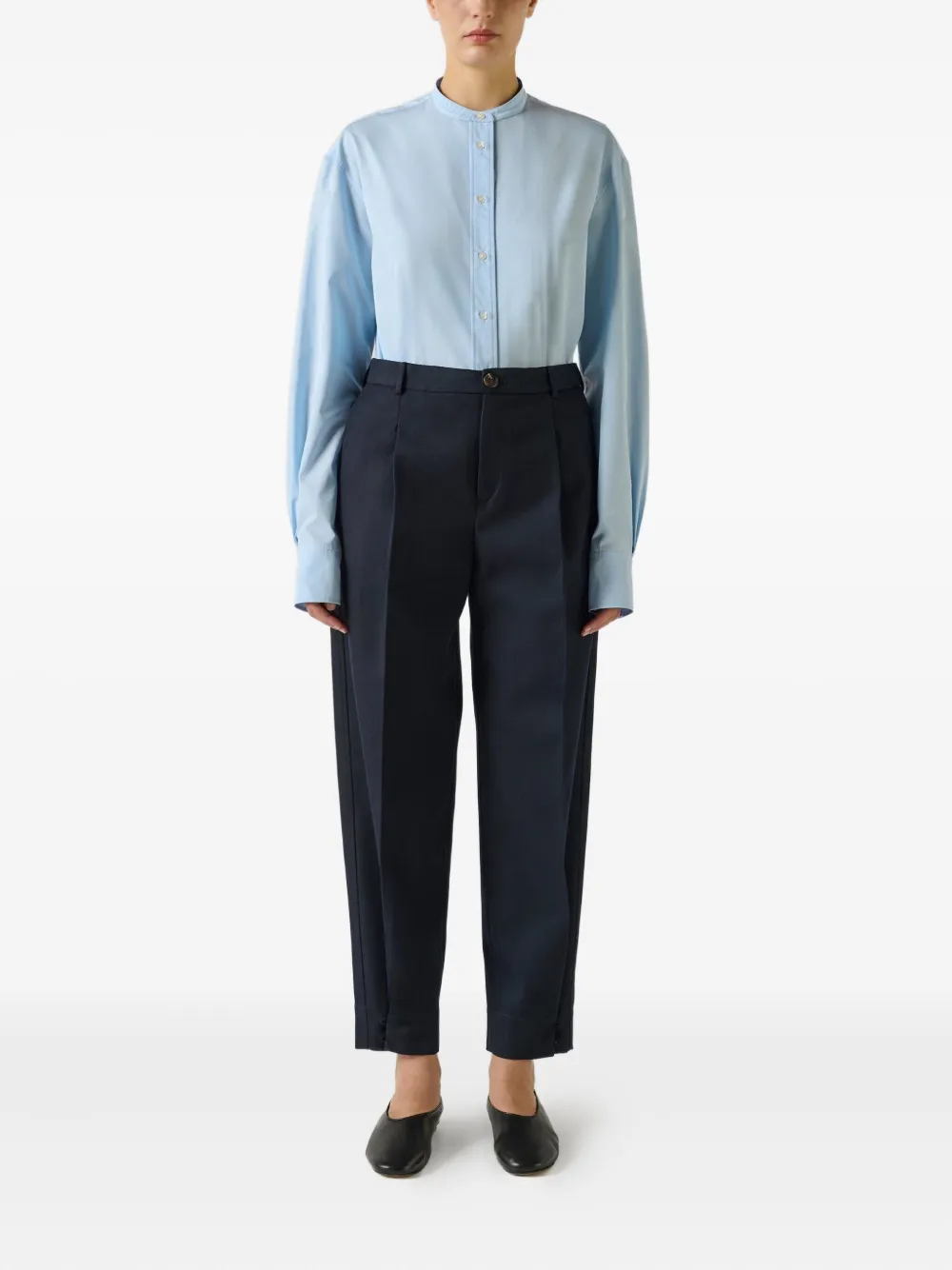 Soeur pleated cropped trousers - Blauw