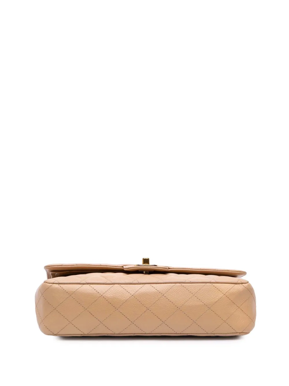 Pre-owned Chanel 2012 Medium Classic Caviar Double Flap Shoulder Bag In Brown
