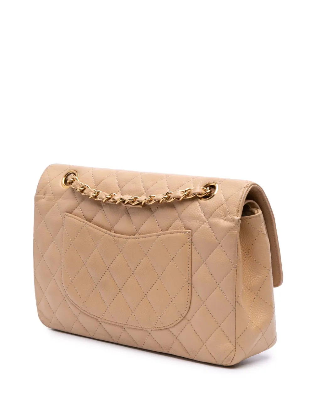 Pre-owned Chanel 2012 Medium Classic Caviar Double Flap Shoulder Bag In Brown