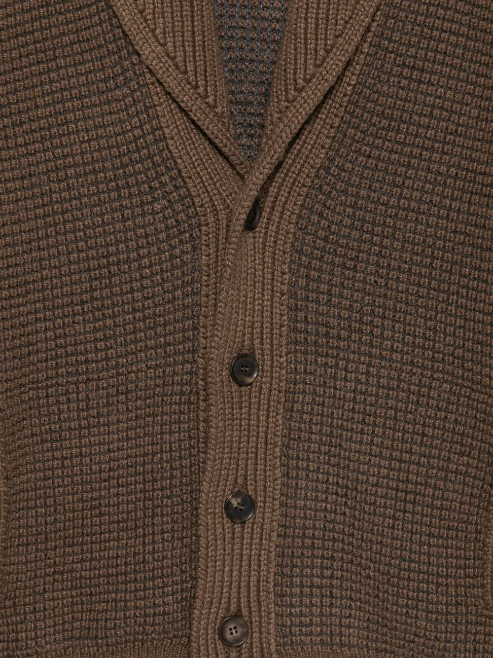 Zegna Wafelgebreid vest met sjaalkraag Bruin