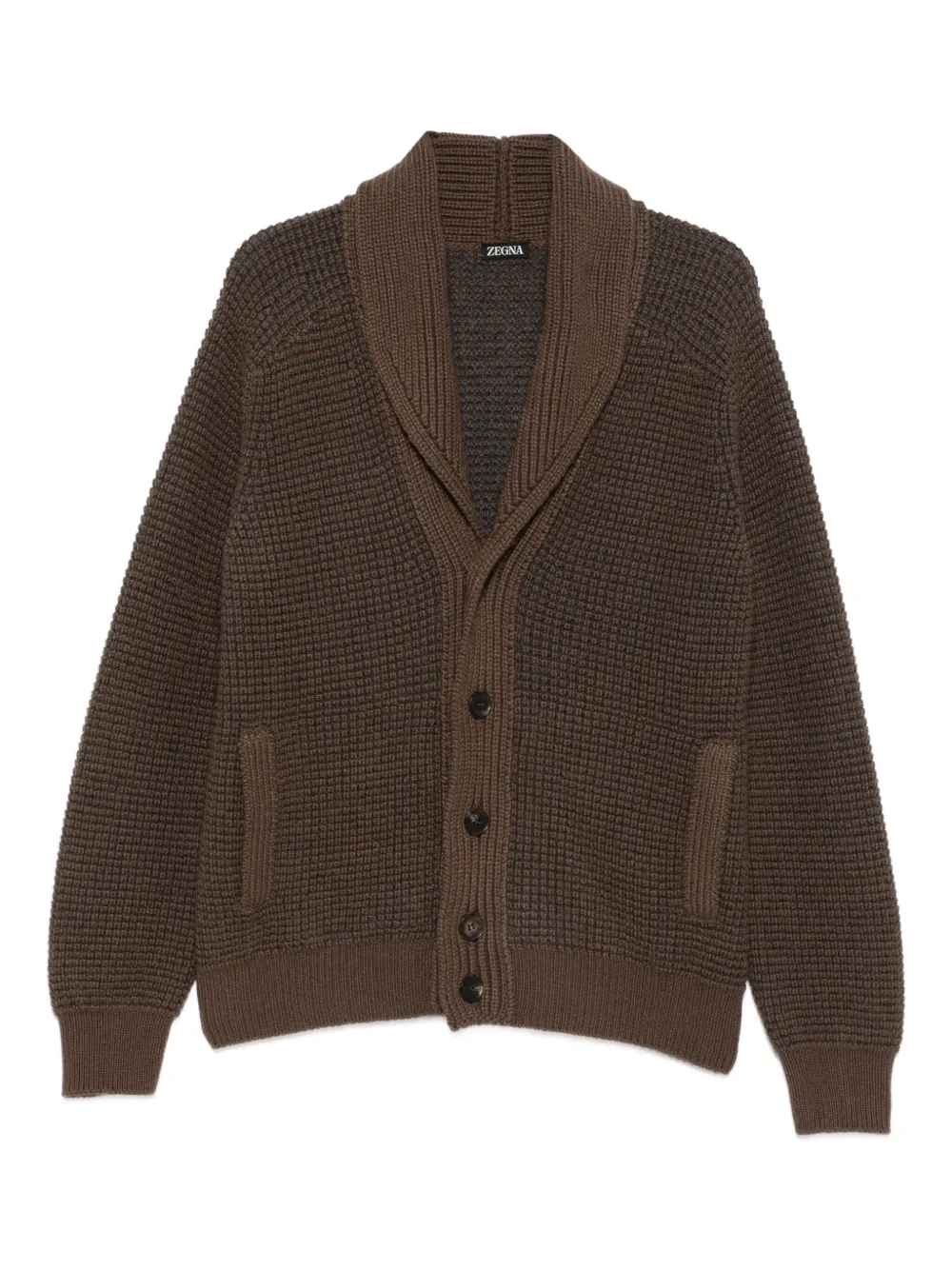 Zegna cárdigan con cuello esmoquin | marrón | Image 1