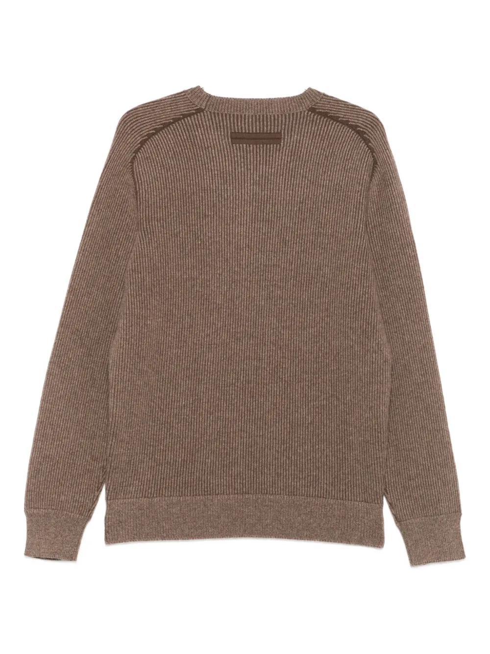 Zegna ribbed-knit shoulder-detail sweater - Bruin