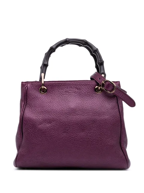 Gucci Pre-Owned 2016-2025 Small Metallic Calfskin Bamboo Shopper satchel