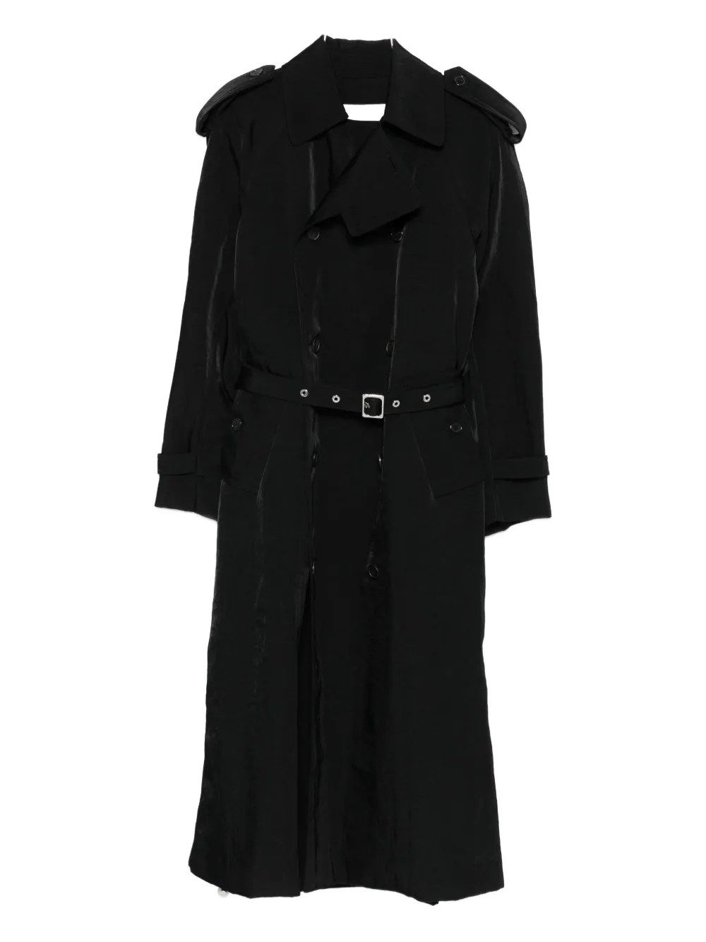 Jw Anderson Belted Double-breasted Coat In Black