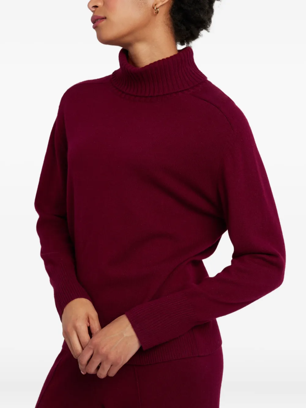 Chinti & Parker Raglan-sleeve Roll-neck Sweater In Red