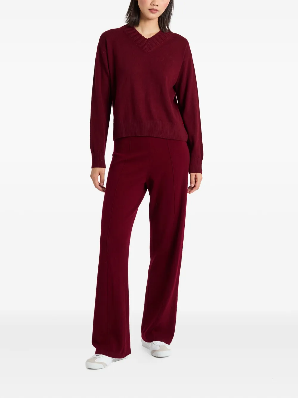 Chinti & Parker Ribbed V-neck Sweater In Pink