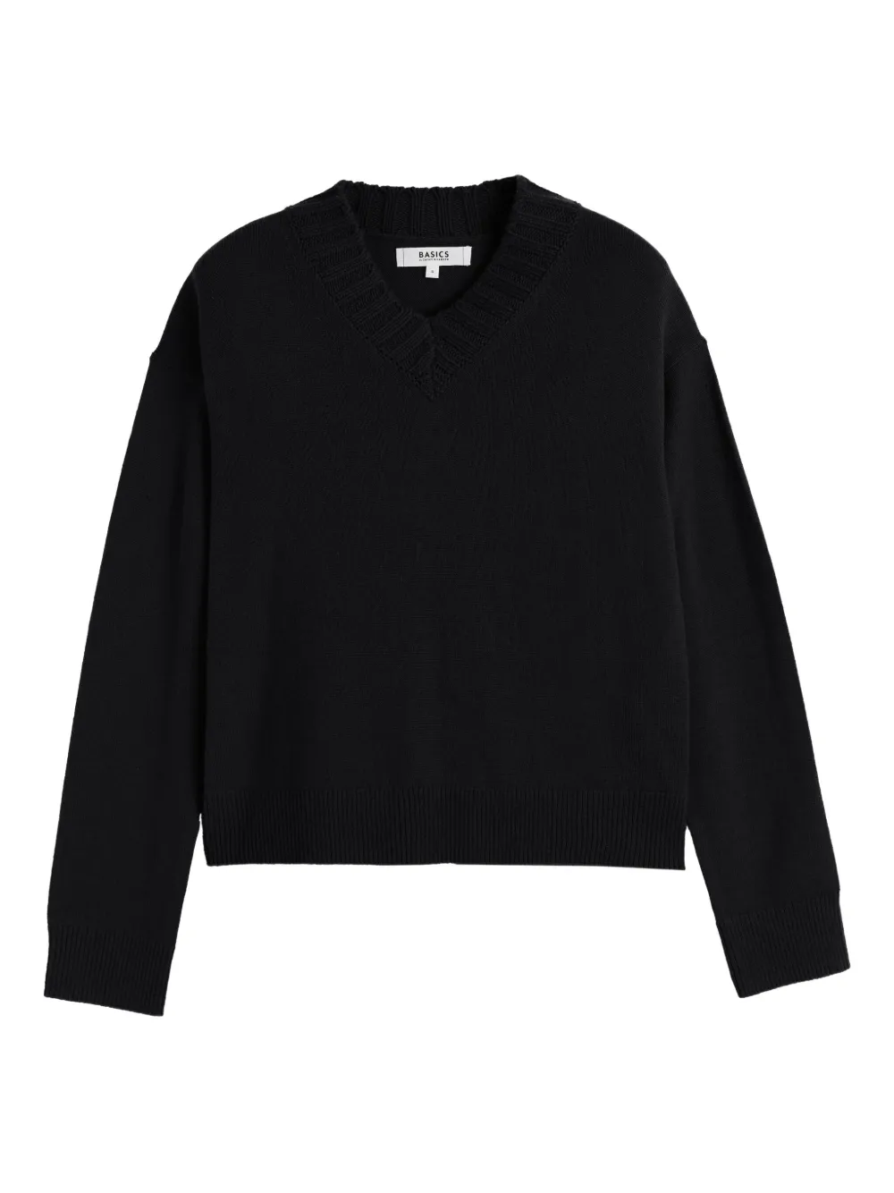 Chinti & Parker Ribbed V-neck Sweater In Black