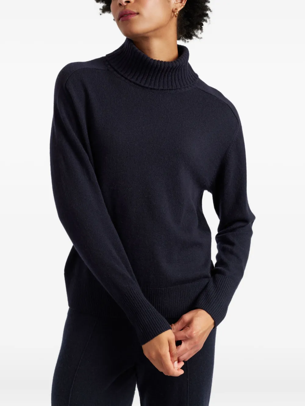 Chinti & Parker Raglan-sleeve Roll-neck Sweater In Blue
