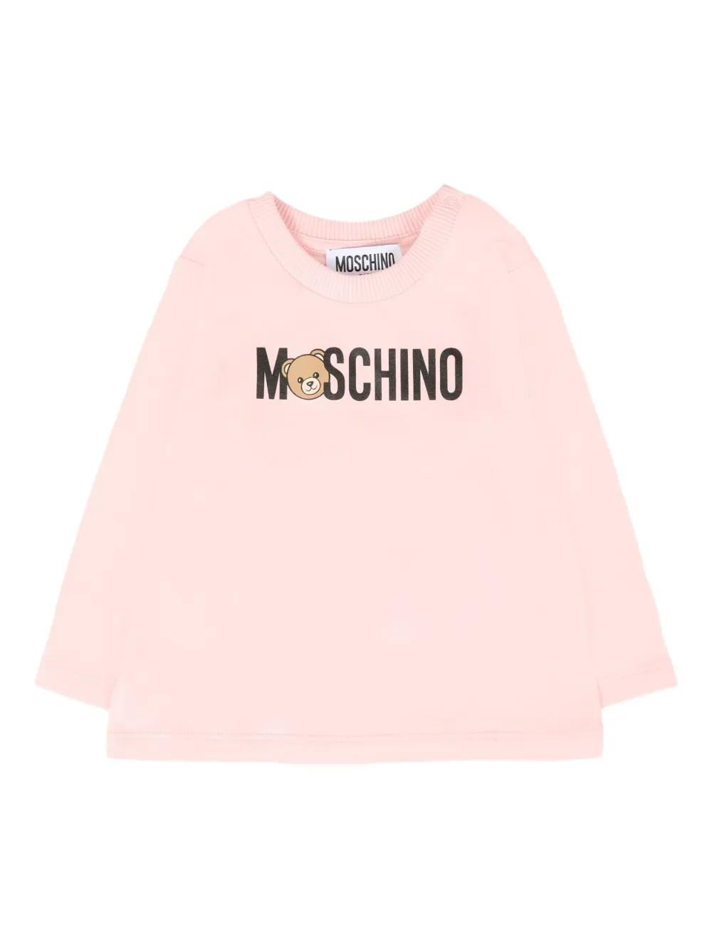 Moschino Kids teddy-logo long-sleeve sweatshirt Roze
