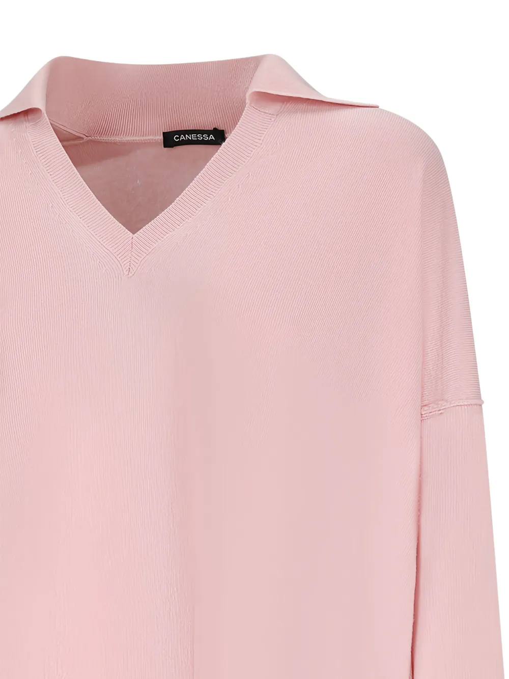 Canessa V-neck Polo-neck Top In Pink